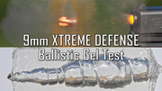 9mm Xtreme Defense tested in Clear Ballistics gel